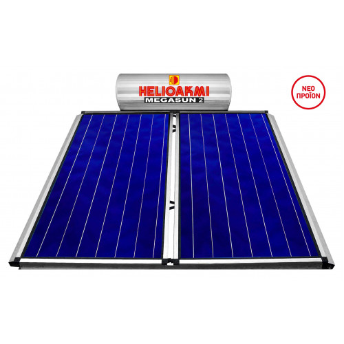 HELIOAKMI Megasun 2 Ηλιακός Θερμοσίφωνας 160/3m² Διπλής Ενέργειας Επιλεκτικός Τιτανίου